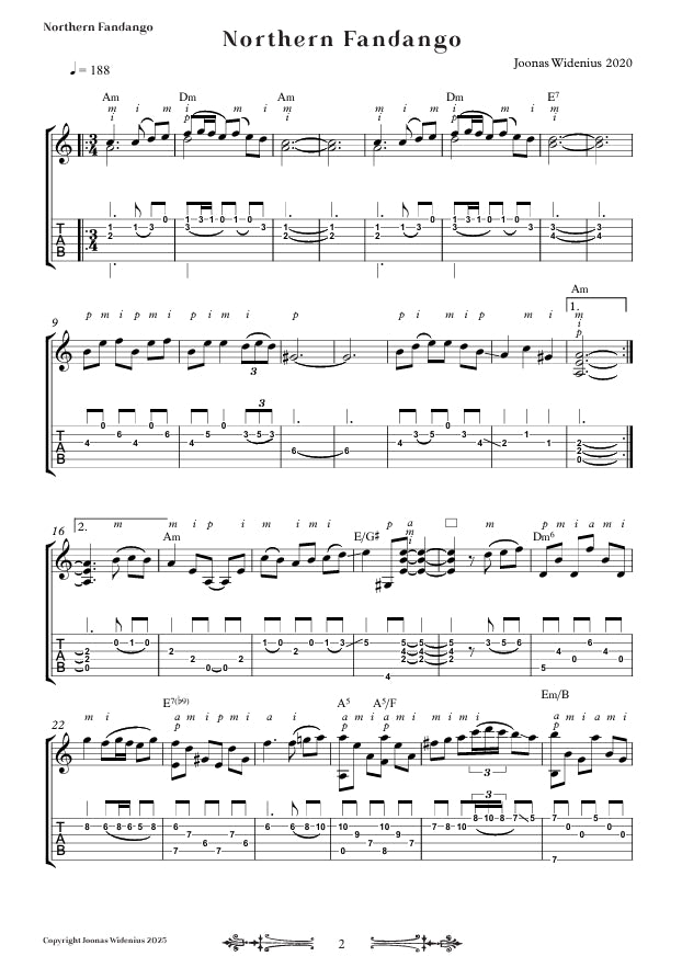 Ebook: Northern Fandango - Sheet music for flamenco guitar