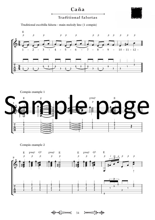 E-BOOK: Flamenco guitar lessons - Traditional falsetas for accompanying  - VOL2