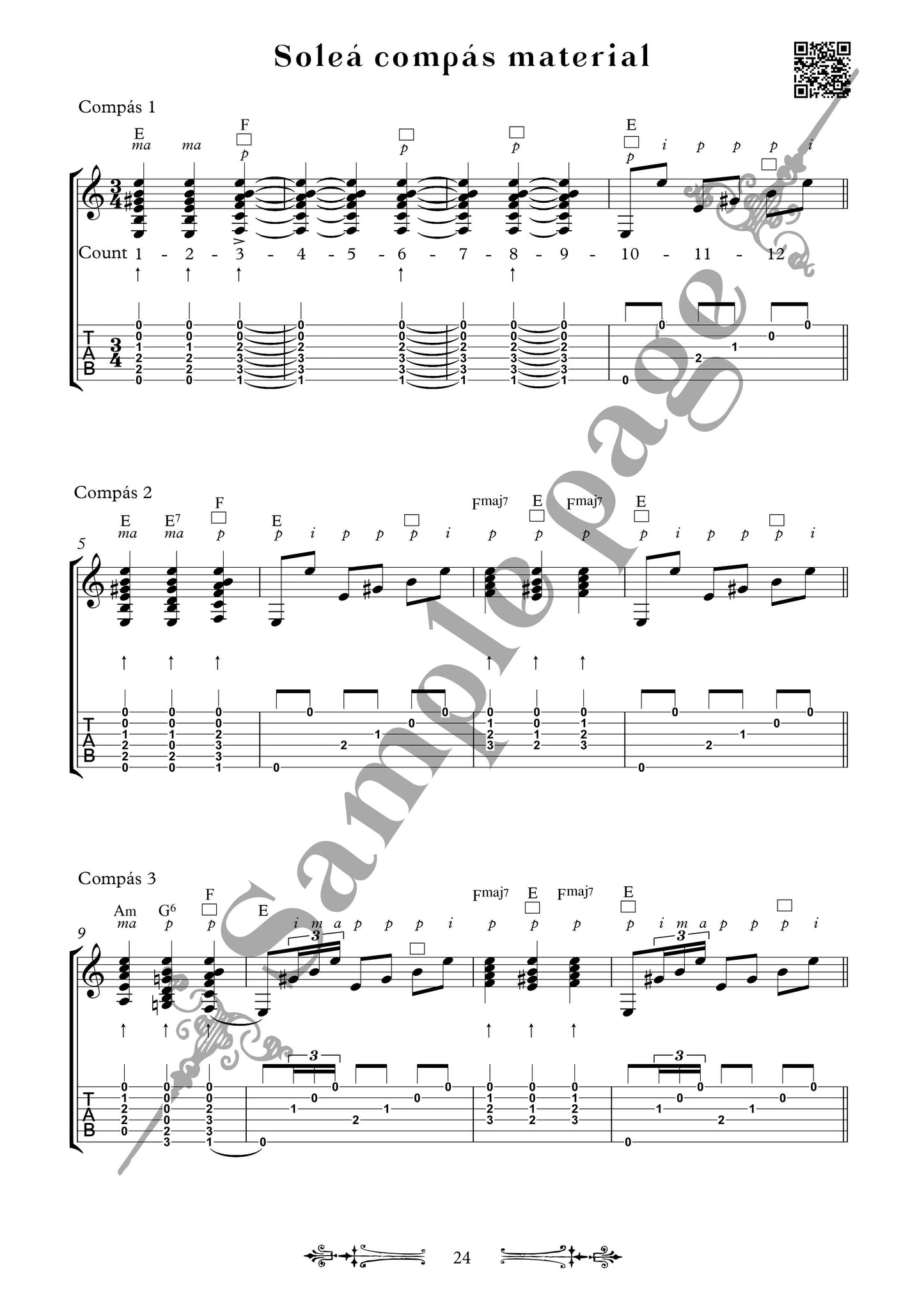 E-BOOK: Flamenco guitar lessons - Compás material - VOL1